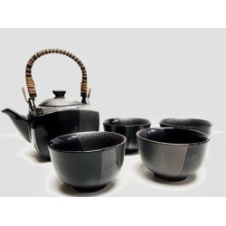 Japanese Tea Set Black 5...