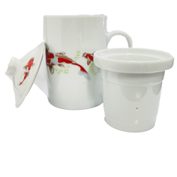 Koi Fish Tea Mug w/ Filter and Lid 1pc Emro Aziatica