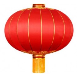 Lantern Fabric Red Ø80cm 1pc