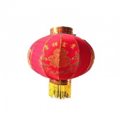 Lantern Fabric Red Ø40cm 1pc