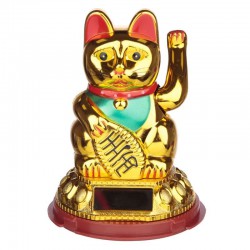 招财猫（招手/幸运猫）金色，太阳能，20厘米