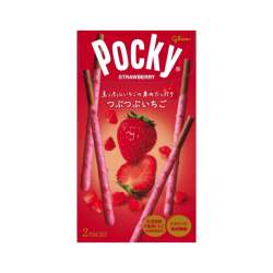 Pocky m. Jordbærstykker 55g Glico