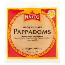 Pappadom Madras Plain 200g Natco