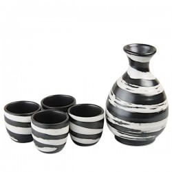 Saké Set Black/White 5pcs...