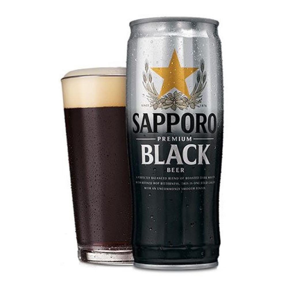 Sapporo Premium Black Øl Dåse 5,0% 650ml