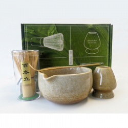 Matcha Te-sæt 4 dele Brun/Hvid